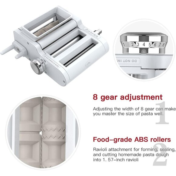 ANTREE 3-IN-1 Pasta Attachment & Ravioli Attachment for KitchenAid Stand Mixers - Picture 5 of 16